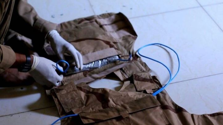 IS shows its production of suicide vests in the Baghdad area. Hundreds of steel ball bearings for shrapnel (3)