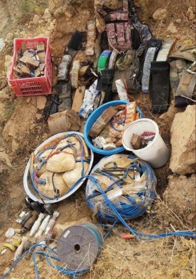 15th Division's Intelligence section seized 20 suicide belts, 8 bags of C4 material, 10 rounds for drones, 12 hand grenades, 60 pressure plate IEDs, and 2 spools of Det Cord in Ayadiyah
