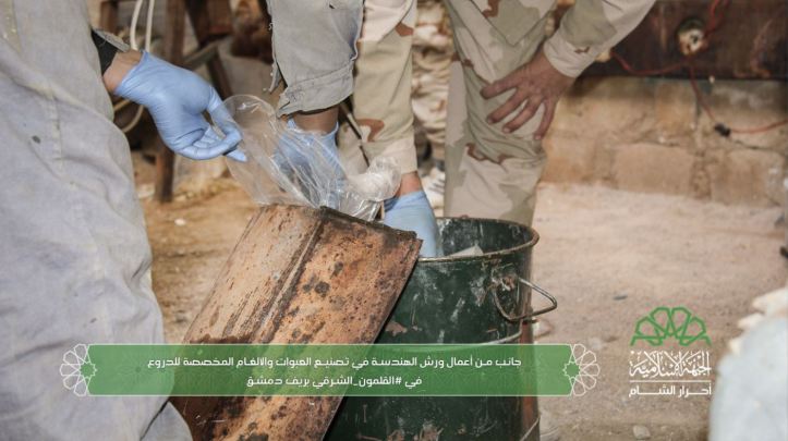 Ahrar al-Sham engineers manufacturing IEDs for use against regime buses and vehicles behind enemy lines (2)
