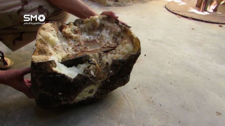 Civil Defence members also found an IED disguised as a rock--a design used extensively by both IRGC-backed groups and IS (1)