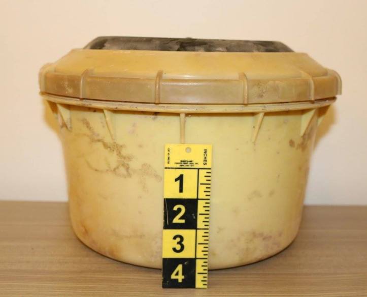 This Improvised Landmine (ILM) is fabricated by ISIS on a large scale. This appears to be the 4th generation of ILM IED used in defensive minefields around fighting positions close to ci