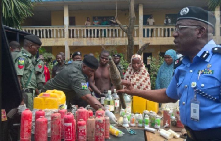 Edo Police uncover bomb factory, parade suspects, recover IEDs (1)