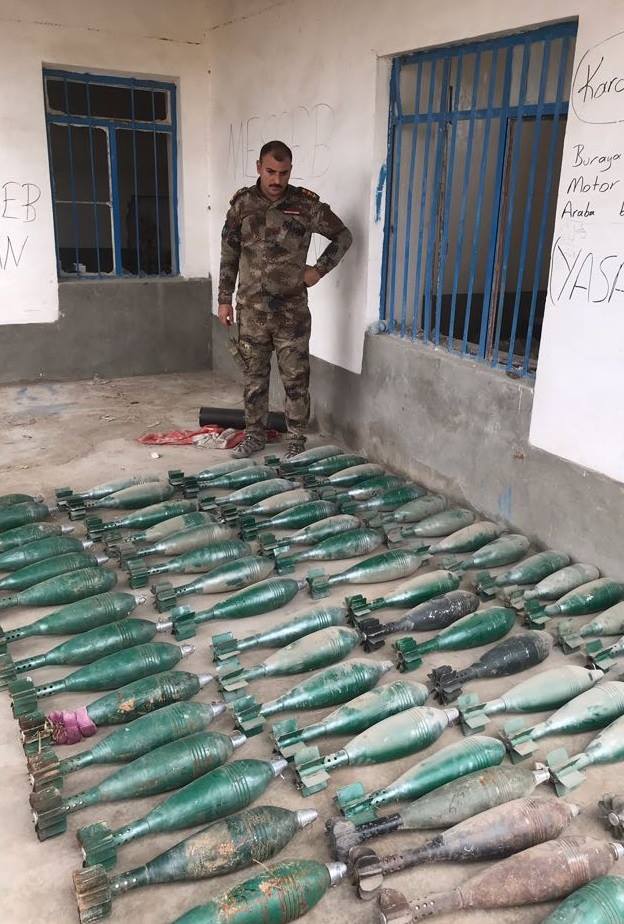 The Military Intelligence recently seized an ammunition cache in the right side of Mosul city