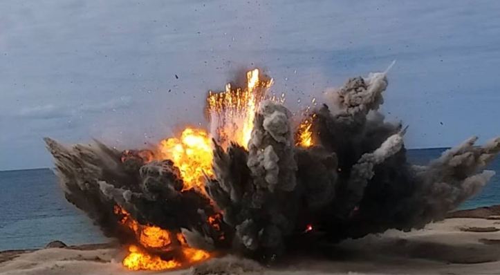 31-Jan-18 Controlled destruction of 3 tons of explosive material out in the desert near #Benghazi by The Mine Action &amp; Mine Remnants Ops Team and 120 Spec Ops (1)
