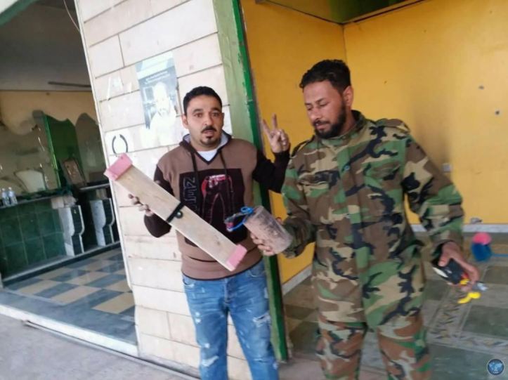 #Libya- IED with pressure plate mechanism removed by LNA EOD team from entrance to Municipal Hotel, #Benghazi