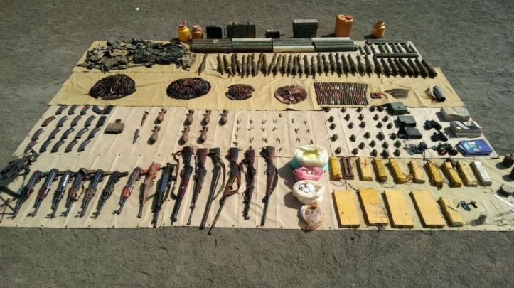 In another IBO inJanjol Forest near Dossali, North Wazirstan. A large quantity of weapons and ammunition including explosives, IEDs, communication equipment, detonators recovered