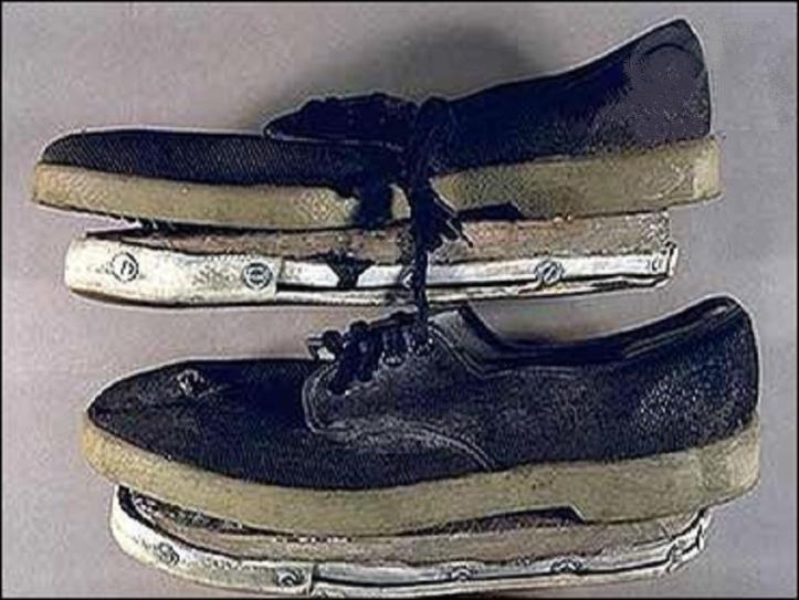 unabomb - THESE SHOES WERE MADE BY TED IN A BRILLIANT IDEA HE HAD TO DISGUISE HIS FOOTPRINTS.