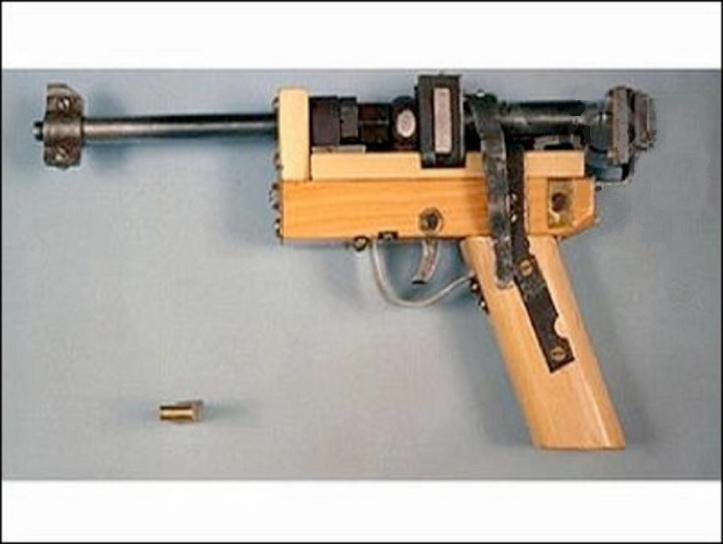 UNABOMBER. HE BUILT THIS GUN TO USE FOR SELF-DEFENSE AND TO HUNT SMALL GAME WHILE HE LIVED IN HIS CABIN NEAR LINCOLN MONTANA